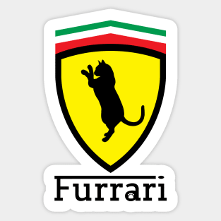 Furrari Fast Car Funny Cat Sticker